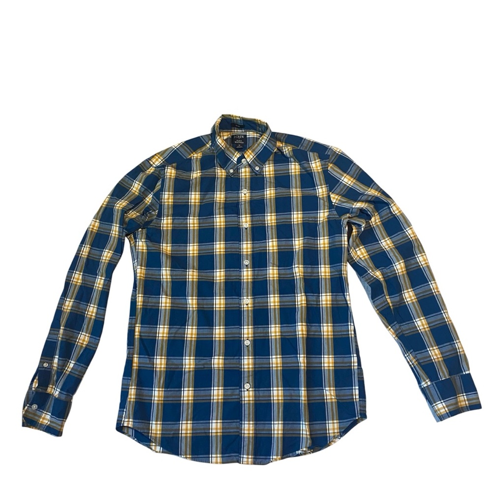 J. Crew Factory Men’s Blue Orange Slim Fit Flex Casual Button Down Shirt